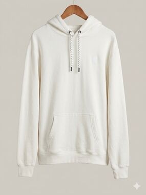 Aeropostale Men's Cream Pullover Hoodie with Drawstring Size XL